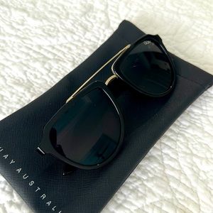Quay black sunglasses with gold accent